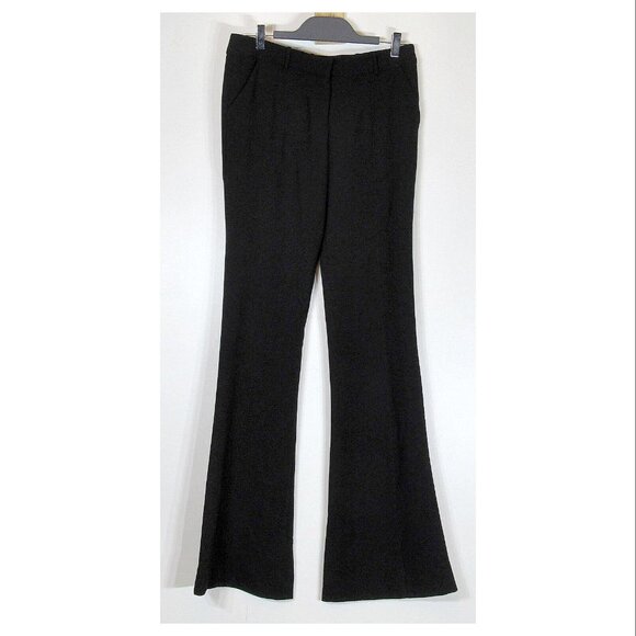 Prabal Gurung Flat Front Flare Leg Crepe Pants, Black, Womens Size 2 - Picture 1 of 5